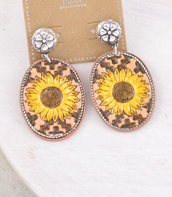 New Arrival :: Wholesale Western Sunflower Earrings