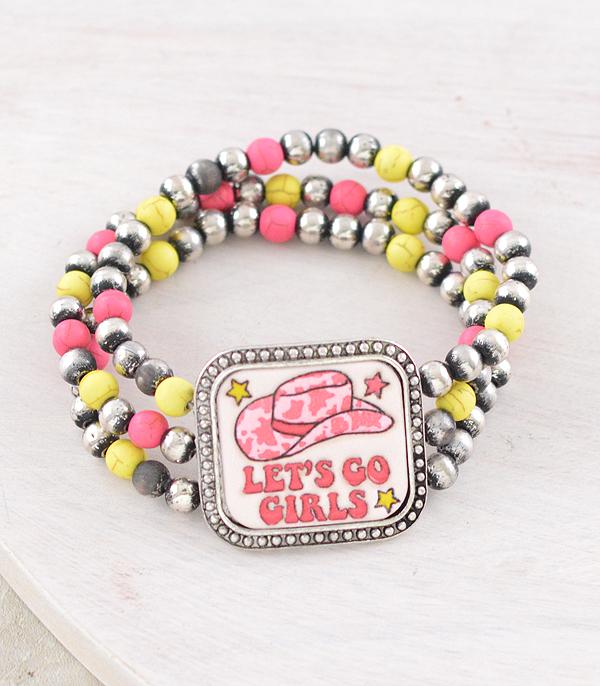 BRACELETS :: STRETCH :: Wholesale Western Lets Go Girls Bracelet