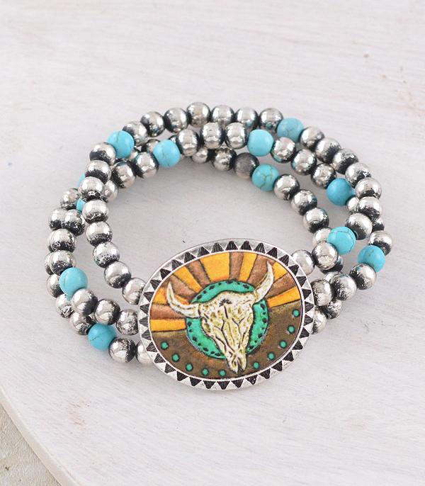 New Arrival :: Wholesale Western Steer Skull Bracelet