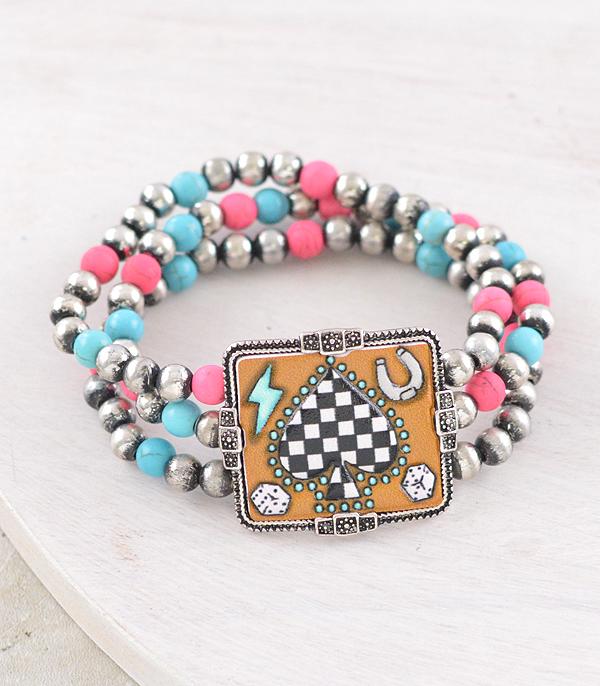 New Arrival :: Wholesale Western Checkered Ace Bracelet