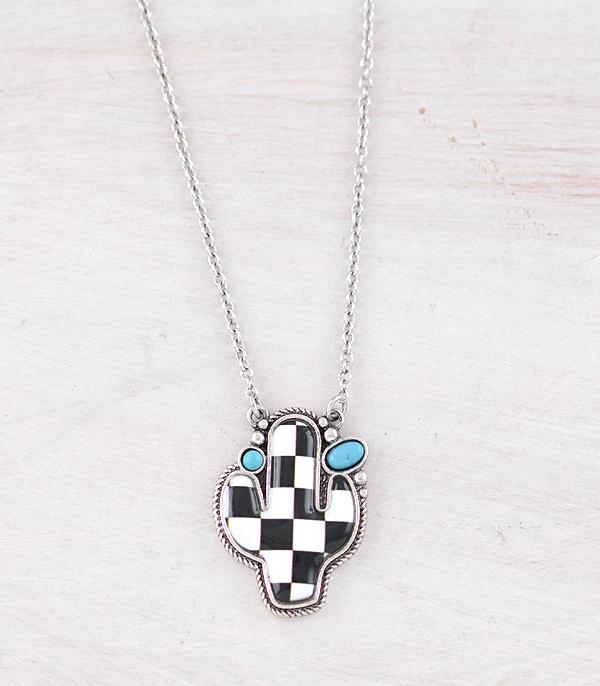 WHAT'S NEW :: Wholesale Western Checkered Cactus Necklace