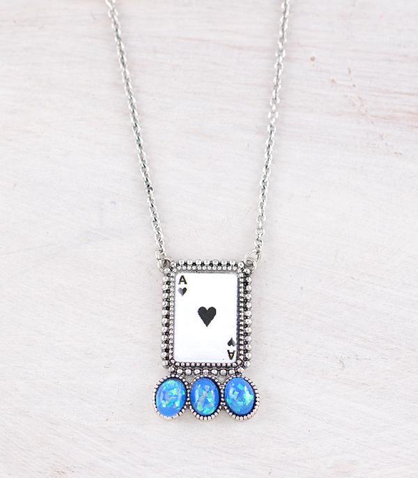 New Arrival :: Wholesale Western Ace Card Pendant Necklace