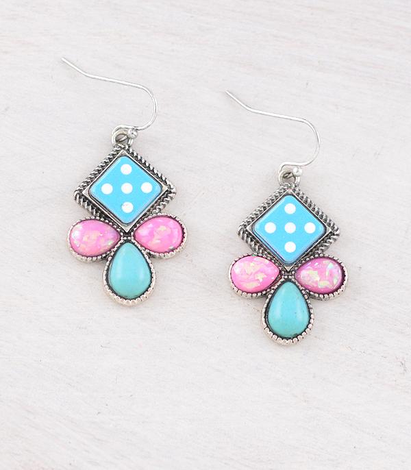 WHAT'S NEW :: Wholesale Western Turquoise Dice Earrings