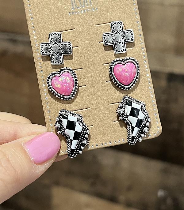 New Arrival :: Wholesale Western 3PC Set Earrings