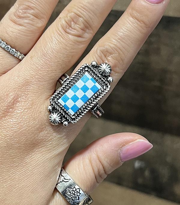 WHAT'S NEW :: Wholesale Western Checkered Concho Ring