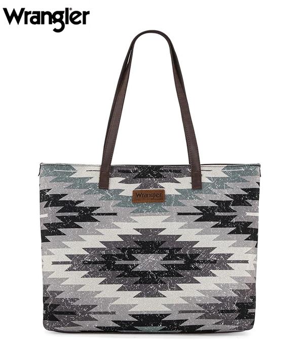 MONTANAWEST BAGS :: WESTERN PURSES :: Wholesale Wrangler Aztec Print Canvas Tote