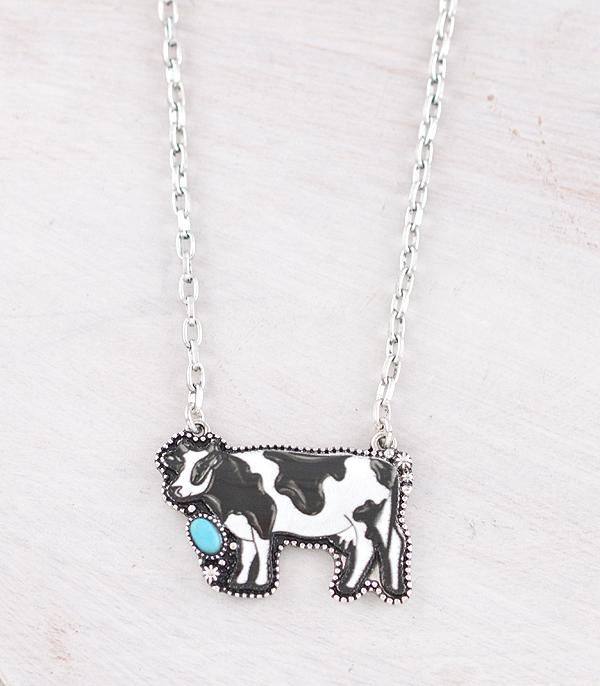 New Arrival :: Wholesale Western Turquoise Cow Necklace