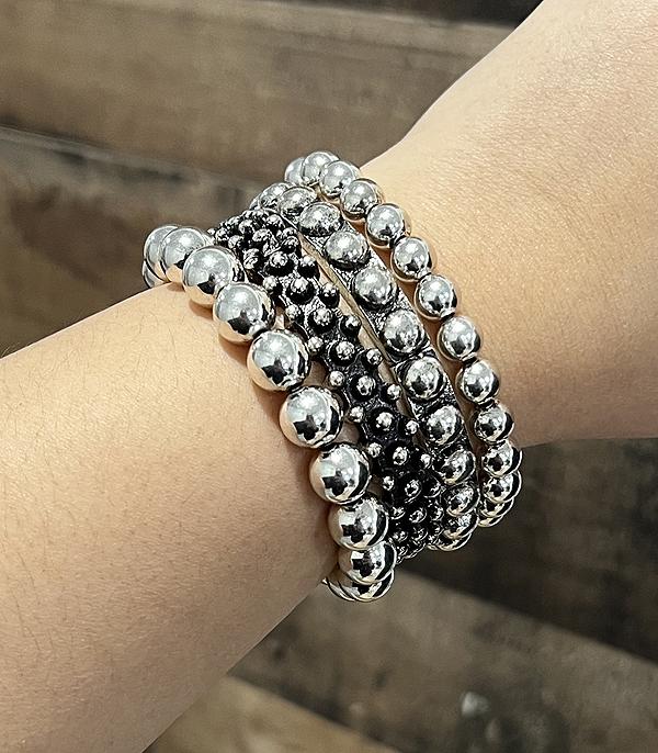 WHAT'S NEW :: Wholesale Western Bubble Concho Stacked Bracelet 