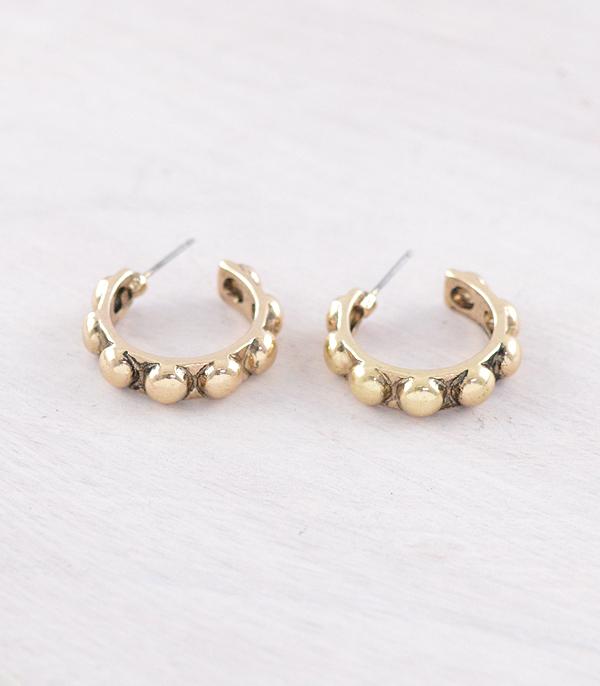 EARRINGS :: HOOP EARRINGS :: Wholesale Western Bubble Concho Hoop Earrings