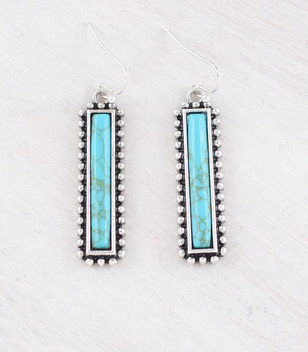 EARRINGS :: WESTERN HOOK EARRINGS :: Wholesale Western Turquoise Bar Earrings