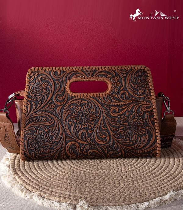 New Arrival :: Wholesale Montana West Floral Tooled Crossbody Bag