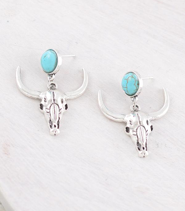 EARRINGS :: WESTERN POST EARRINGS :: Wholesale Western Steer Skull Earrings