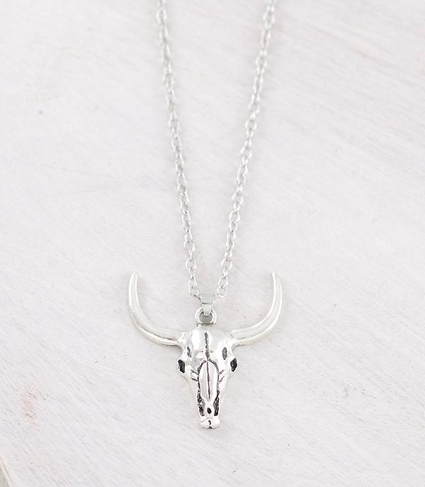 NECKLACES :: WESTERN TREND :: Wholesale Western Steer Skull Pendant Necklace