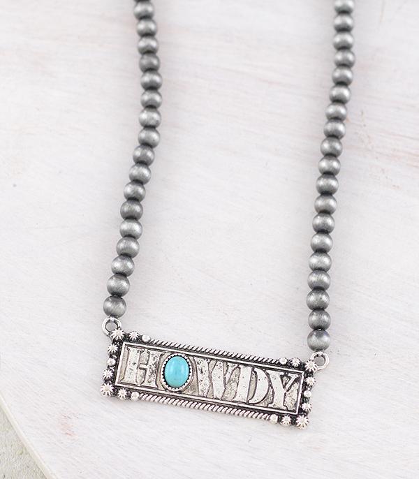 New Arrival :: Wholesale Western Howdy Bar Necklace