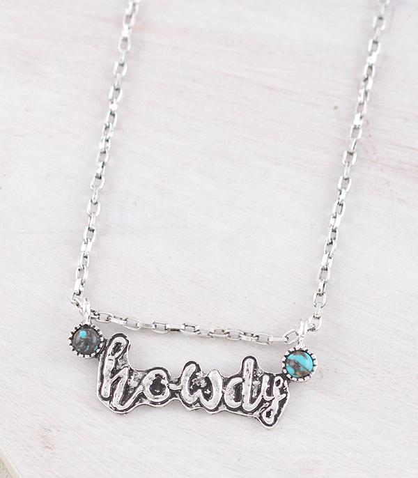 New Arrival :: Wholesale Western Howdy Pendant Necklace