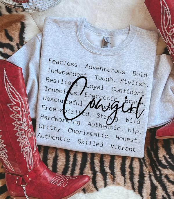 WHAT'S NEW :: Wholesale Western Cowgirl Words Sweatshirt