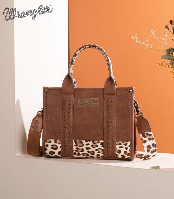 New Arrival :: Wholesale Wrangler Leopard Print Tote Crossbody 