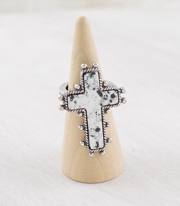 WHAT'S NEW :: Wholesale Western Howlite Cross Ring