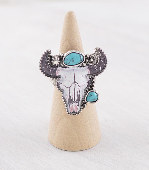 RINGS :: Wholesale Western Cow Skull Ring