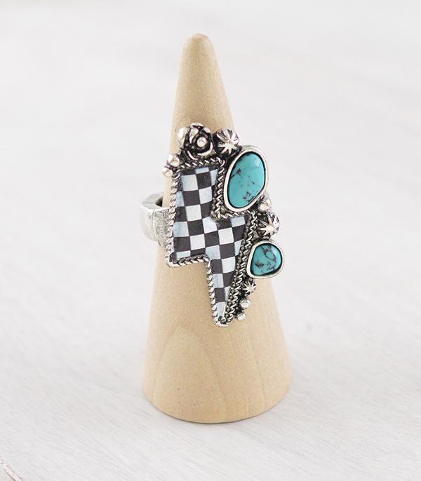 New Arrival :: Wholesale Western Checkered TQ Bolt Ring