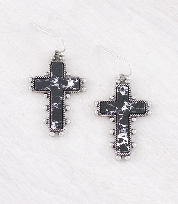 WHAT'S NEW :: Wholesale Western Semi Stone Cross Earrings