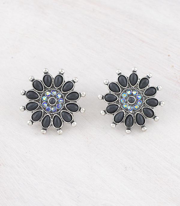 New Arrival :: Wholesale Western Flower Concho Earrings