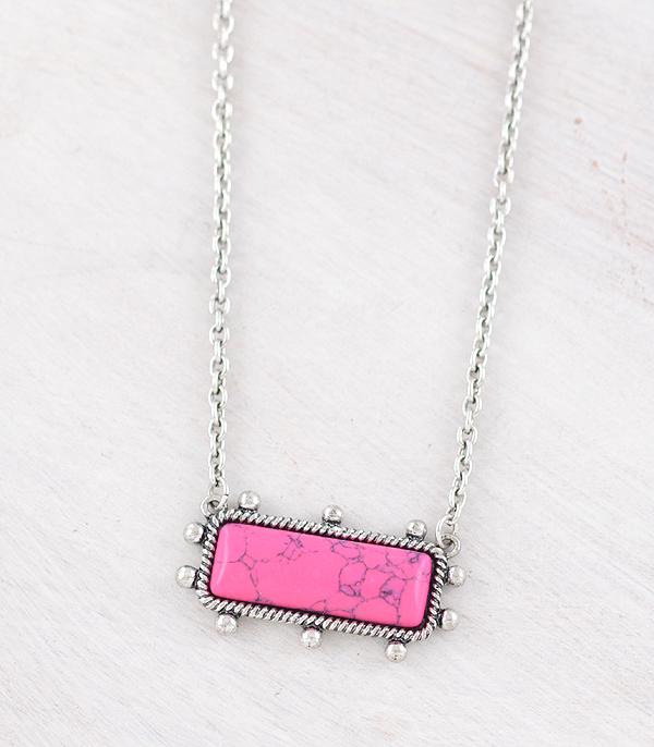 WHAT'S NEW :: Wholesale Western Fuchsia Stone Bar Necklace