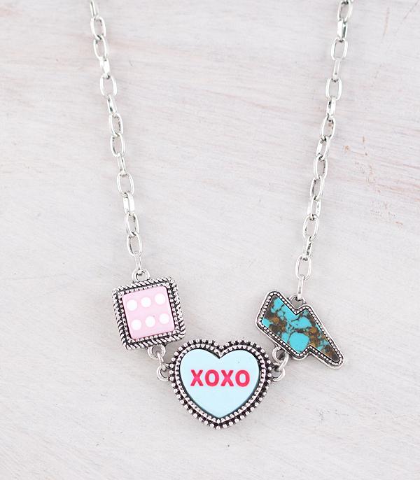 NECKLACES :: TRENDY :: Wholesale Candy Heart Concho Necklace