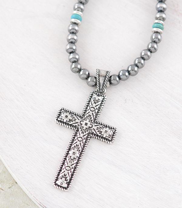 New Arrival :: Wholesale Aztec Cross Navajo Pearl Necklace