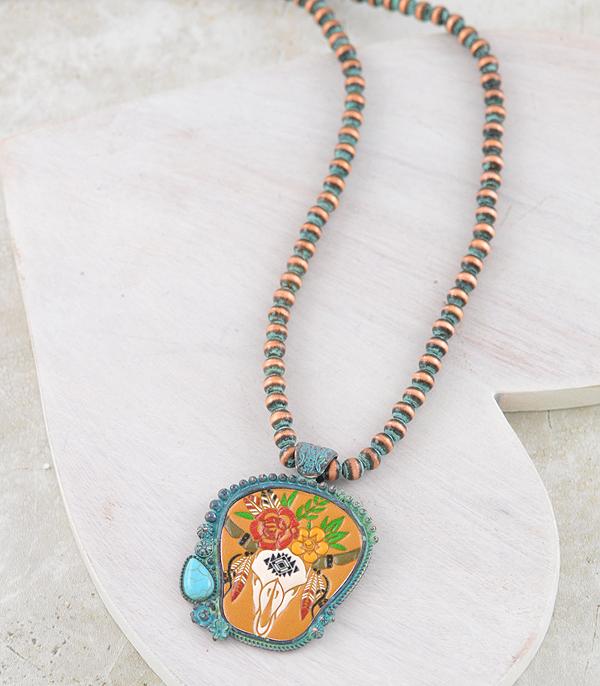 WHAT'S NEW :: Wholesale Western Cow Skull Pendant Necklace