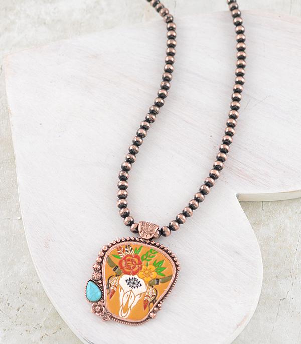 WHAT'S NEW :: Wholesale Western Cow Skull Pendant Necklace