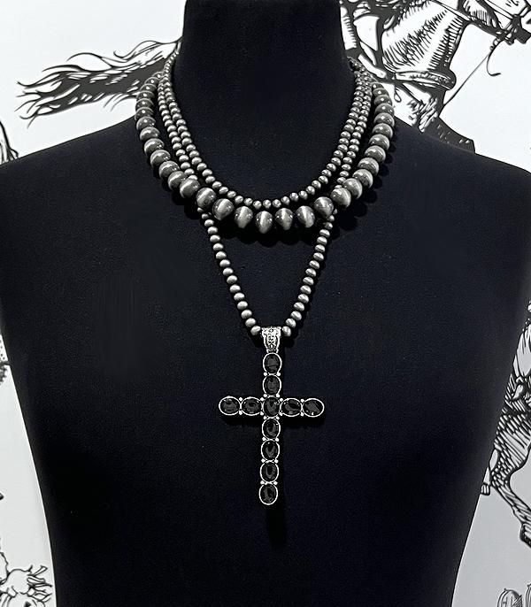 WHAT'S NEW :: Wholesale Cross Navajo Pearl Layered Necklace