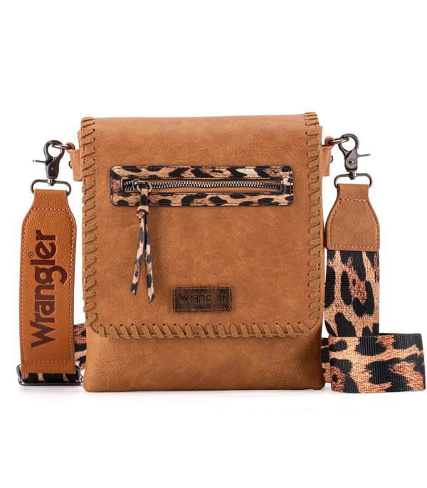 MONTANAWEST BAGS :: CROSSBODY BAGS :: Wholesale Wrangler Leopard Print Crossbody Bag