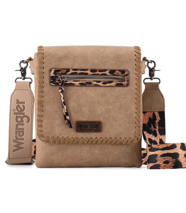 MONTANAWEST BAGS :: CROSSBODY BAGS :: Wholesale Wrangler Leopard Print Crossbody Bag