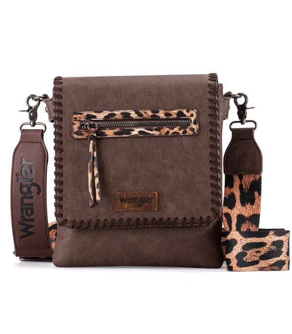 MONTANAWEST BAGS :: CROSSBODY BAGS :: Wholesale Wrangler Leopard Print Crossbody Bag