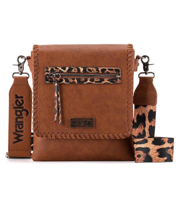 MONTANAWEST BAGS :: CROSSBODY BAGS :: Wholesale Wrangler Leopard Print Crossbody Bag