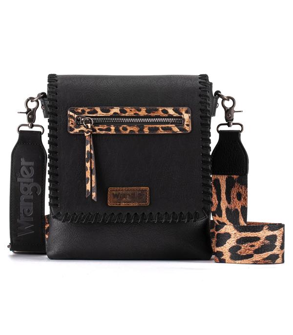 MONTANAWEST BAGS :: CROSSBODY BAGS :: Wholesale Wrangler Leopard Print Crossbody Bag