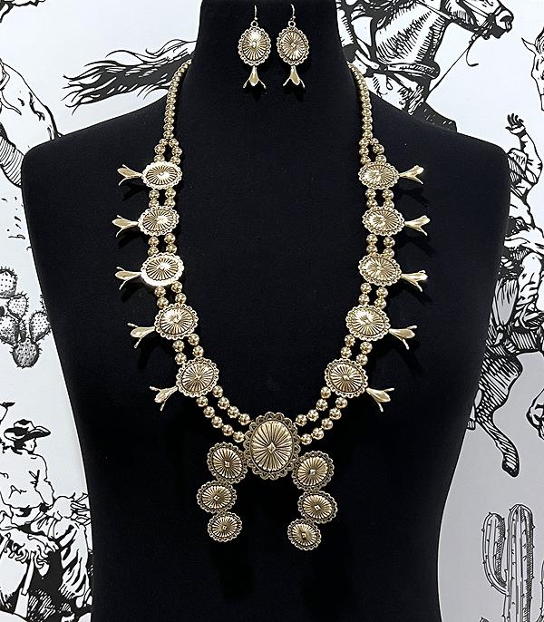 WHAT'S NEW :: Wholesale Western Concho Squash Blossom Necklace