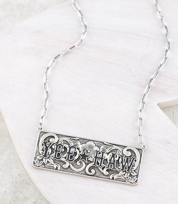 NECKLACES :: WESTERN TREND :: Wholesale Western Yeehaw Tooling Bar Necklace