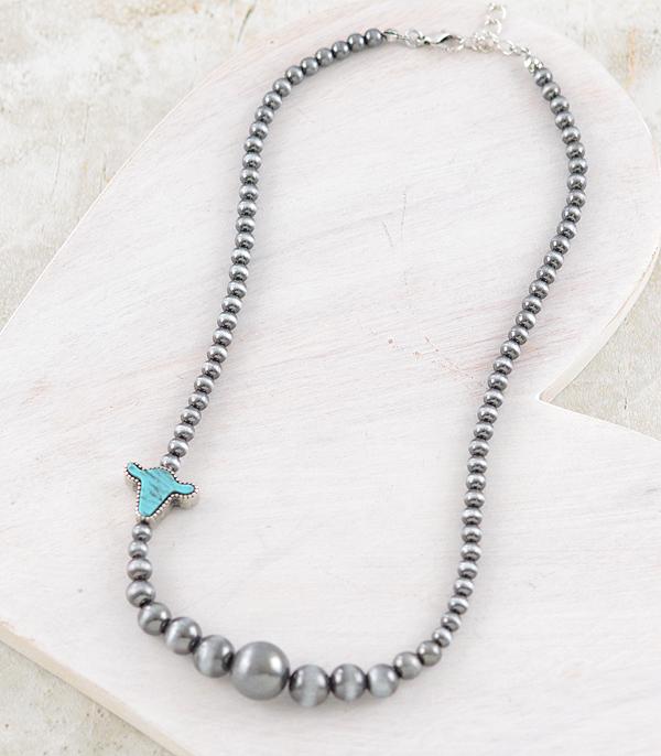 New Arrival :: Wholesale Turquoise Cow Navajo Pearl Necklace