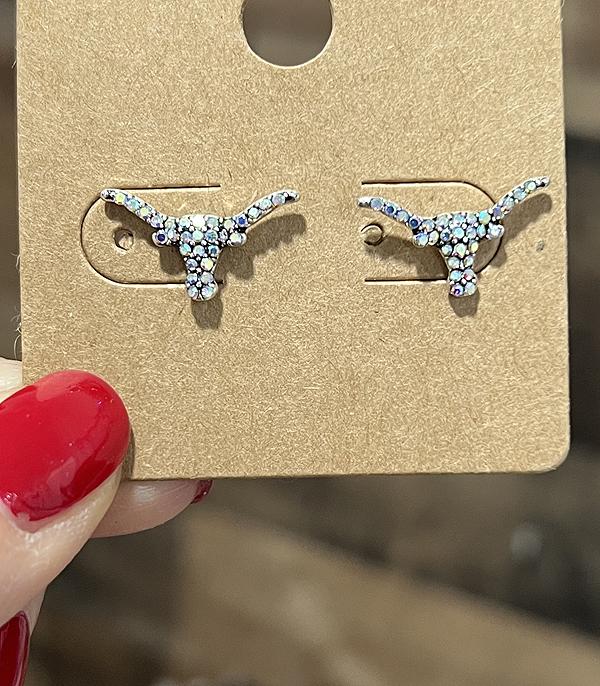 WHAT'S NEW :: Wholesale Rhinestone Cow Skull Mini Stud Earrings