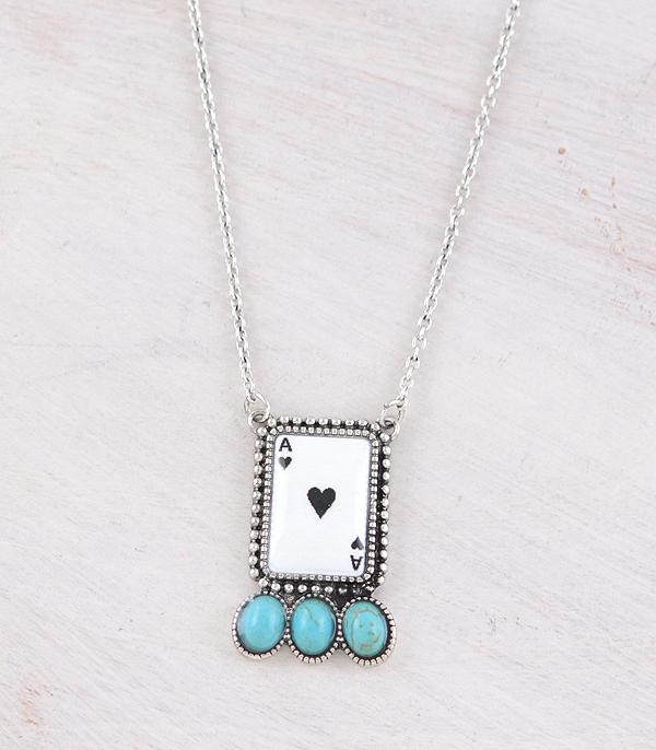 New Arrival :: Wholesale Western Ace Card Turquoise Necklace