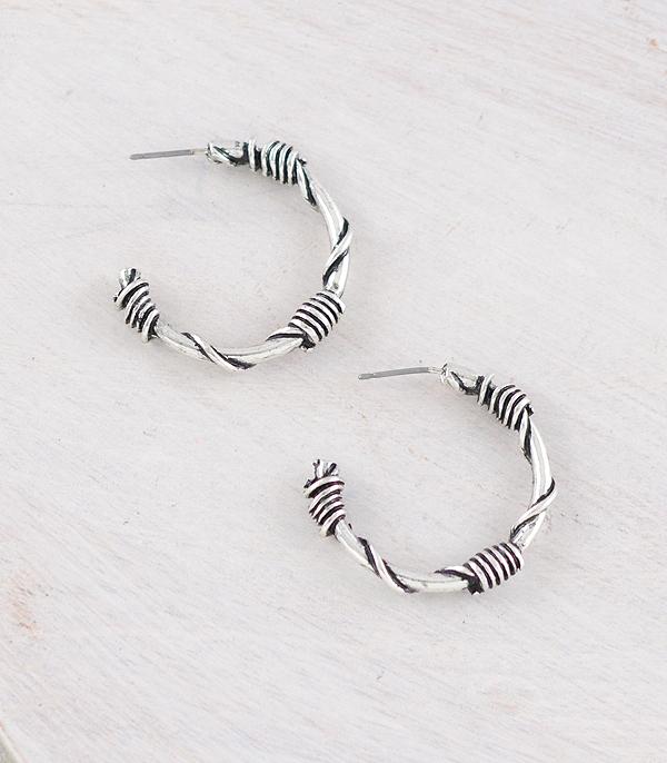 New Arrival :: Wholesale Western Barbwire Hoop Earrings