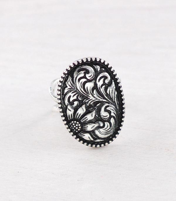 RINGS :: Wholesale Western Tooled Look Cuff Ring