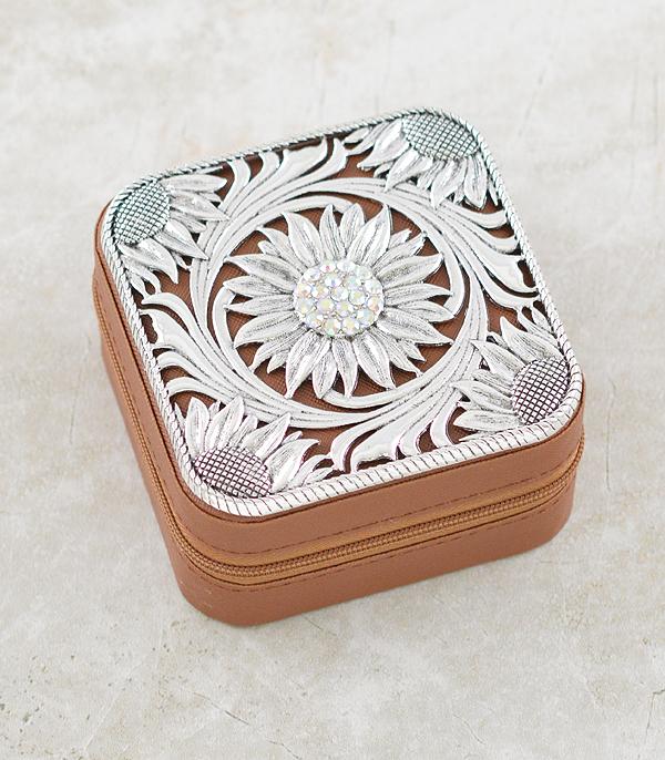 <font color=BLUE>WATCH BAND/ GIFT ITEMS</font> :: GIFT ITEMS :: Wholesale Western Sunflower Mini Jewelry Case