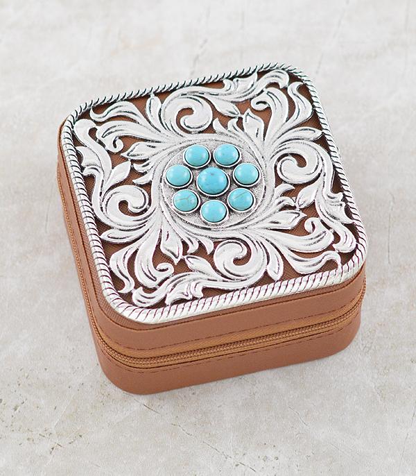 New Arrival :: Wholesale Turquoise Concho Mini Jewelry Case