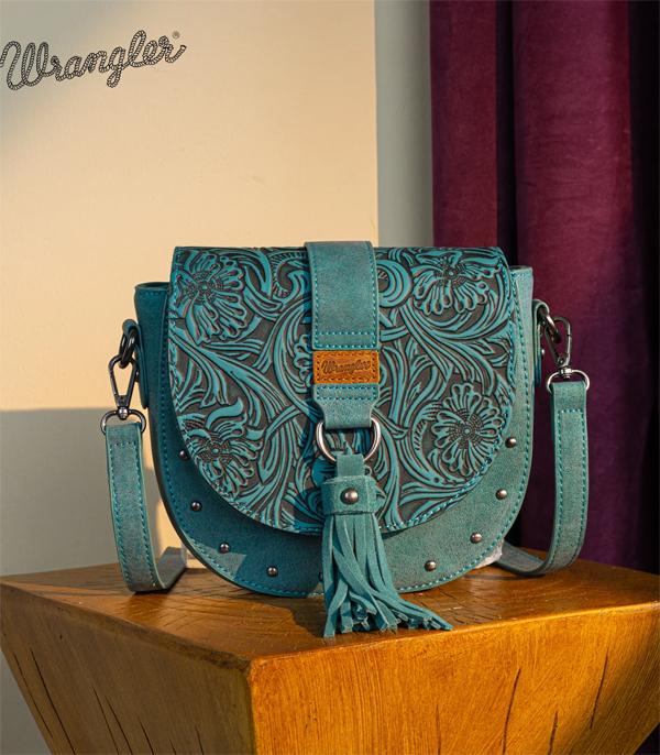 MONTANAWEST BAGS :: CROSSBODY BAGS :: Wholesale Wrangler Tooled Saddle Crossbody Bag