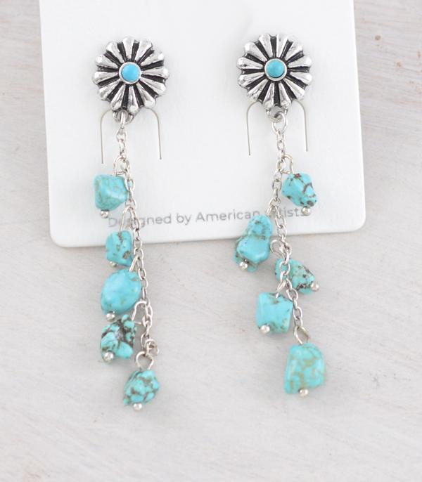 WHAT'S NEW :: Wholesale Western Turquoise Concho Drop Earrings