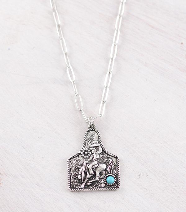 New Arrival :: Wholesale Western Cattle Tag Pendant Necklace