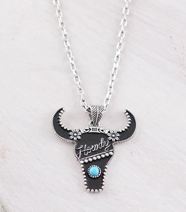 NECKLACES :: WESTERN TREND :: Wholesale Western Howdy Cow Skull Necklace